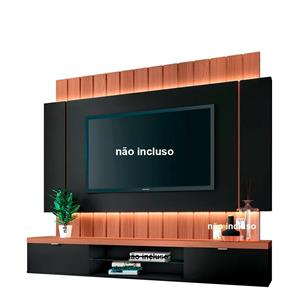 Painel HB Illusion 1.8 com LED para TV até 55' - Preto/Nature