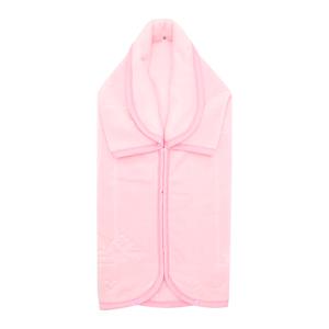 Cobertor Jolitex Baby com Capuz 100% Poliéster - Branco/Rosa