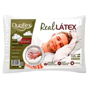 Travesseiro Duoflex Real Látex Alto LS1100 100% Poliéster com Espuma 100% Látex
