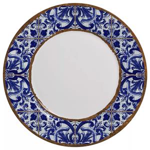 Prato Raso Alleanza Coimbra em Cerâmica - Branco/Azul