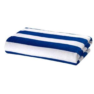 Toalha de Banho Gigante Dohler Profi Stripes 100% Algodão - Branca/Azul Marinho