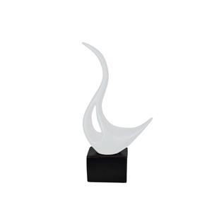 Estatueta Decorativa Novo Tempo Sculp Cisne em Cerâmica - Off White