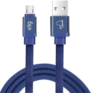 Cabo Micro USB Elg em Tecido Canvas Recarga e Sincronização 1m Azul - CNV510BE