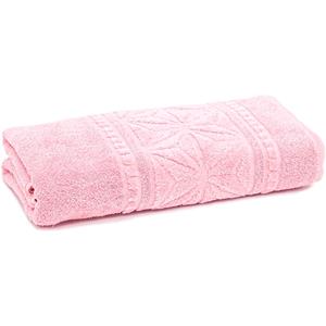 Toalha de Banho Dohler Confort com Barra Velour 100% Algodão - Rosa