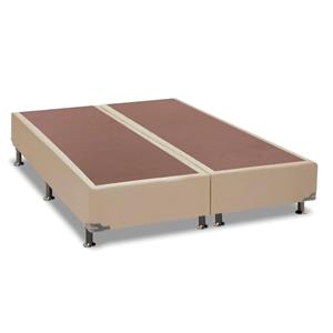 Base Box Queen Bipartida Ortobom Sommier Corino Bege - 158x42x198cm