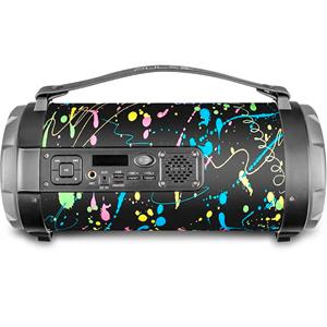 Caixa de Som Portátil Pulse Bazooka Paint Blast II SP362 com LED Bluetooth USB Bateria Recarregável 120W Preta - Bivolt
