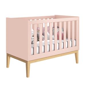 Berço Reller Classic Noah Mini Cama 100% MDF - Rosa Fosco