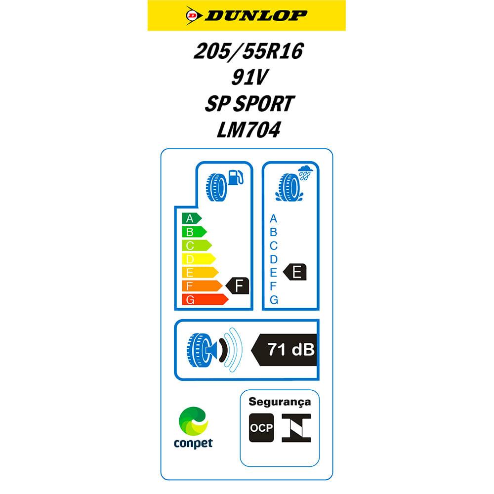 Pneu Aro 15 Dunlop 195/65 91H - SP Sport FM800