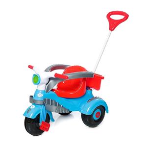 Triciclo Infantil Calesita Velocita Classic com Empurrador - Azul/Vermelho