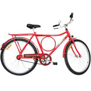 Bicicleta Aro 26 Monark Barra Circular FI Masculina - Vermelha
