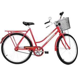 Bicicleta Aro 26 Monark Tropical FI com Cesta e Freio Inglês - Vermelha