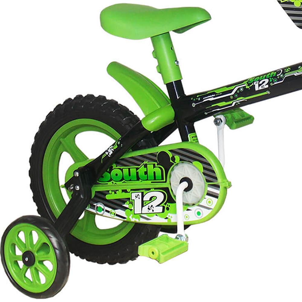 Bicicleta Infantil Aro 12 South Bike com Rodinhas - Verde/Preta