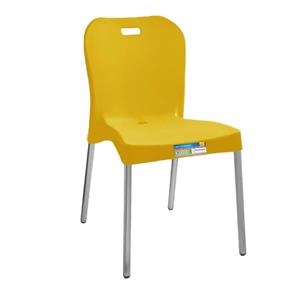Cadeira de Plástico sem Braço com Pés de Alumínio Paramount - Amarela