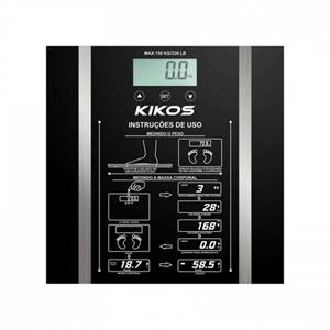 Balança Digital Kikos Ison com Bioimpedância até 150Kg - Preta