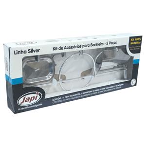 Kit de Acessórios para Banheiro Japi Silver 5 Peças 
