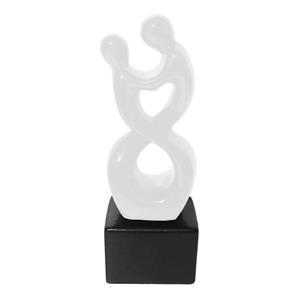 Estatueta Decorativa Novo Tempo Sculp Enlace em Cerâmica - Off White