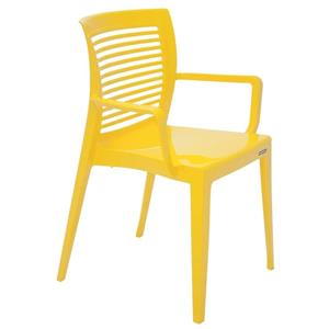 Cadeira Tramontina Victória com Encosto Horizontal e Braço em Polipropileno Amarelo - 92042000