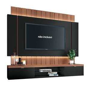 Painel HB Illusion 1.8 com LED para TV até 55' - Preto/Nature