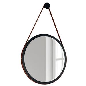 Espelho Redondo HB com Alça Marrom - 67cm