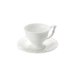 Xícara de Porcelana Lyor Queen para Chá com Pires 200ml - Branca