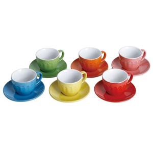 Jogo de 6 Xícaras para Chá Class Home Colors com Pires 210ml