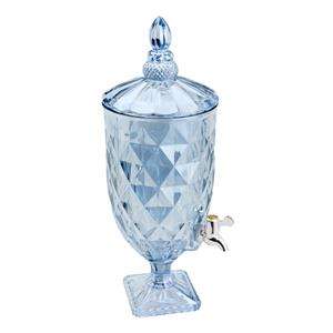 Suqueira Dispenser em Cristal Lyor Diamond Azul Metalizado 5L com Torneira Prata - 7202