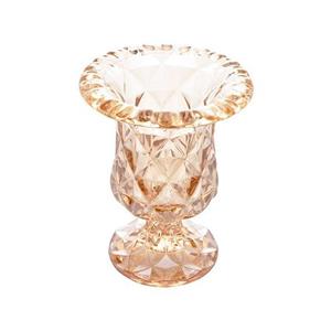 Vaso de Vidro Decorativo Lyor Diamond Âmbar Metalizado - 14,5x11,5 cm