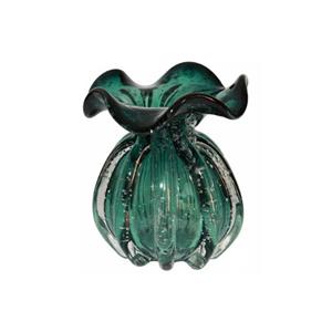 Vaso Rojemac Lyor Italy de Vidro Verde Esmeralda - 10x11cm