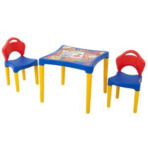Jogo de Mesa Infantil Xalingo Oficina de Criações 2 Cadeiras - Azul