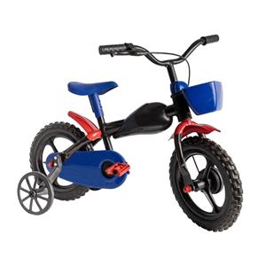Bicicleta Infantil Aro 12 South Bike American Hero com Rodinhas - Preta/Azul/Vermelha