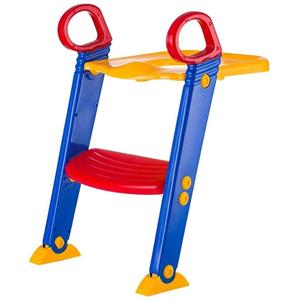 Assento Redutor Infantil Baby Style com Escada - Azul/Amarelo/Vermelho