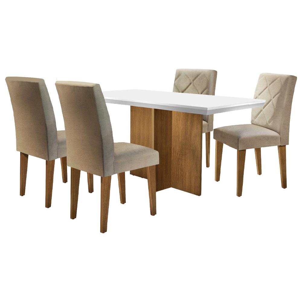 Conjunto Jantar / conjunto mesa cadeira cozinha / Conjunto de Mesa Berlim e  Cadeira Madri